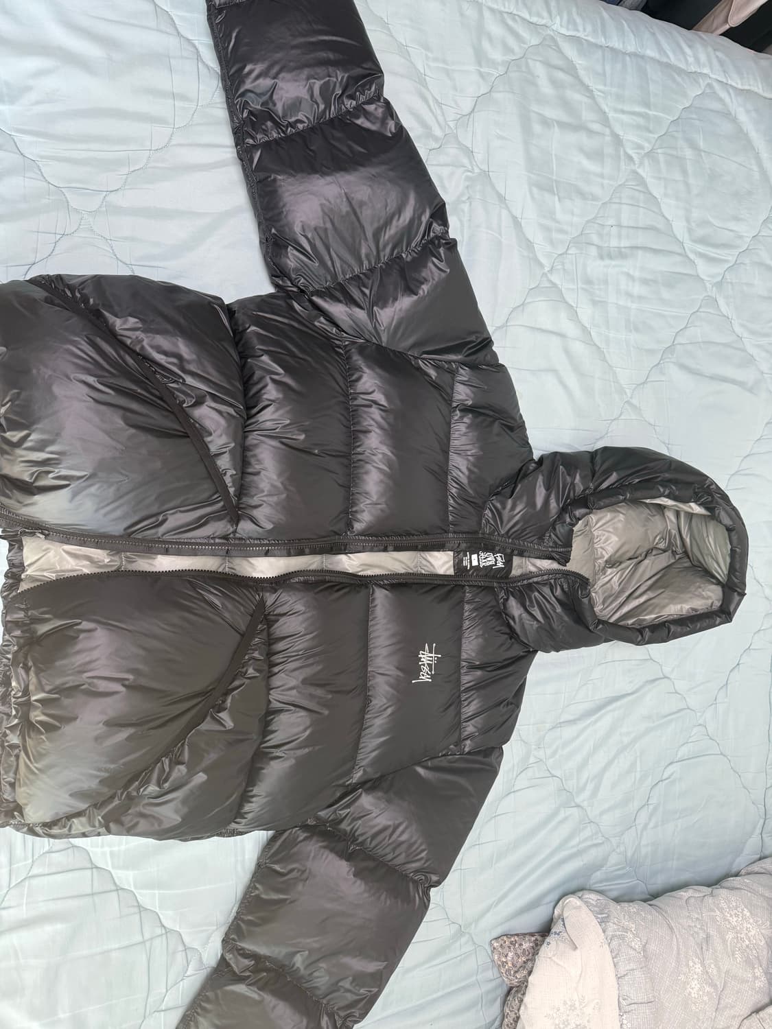 스투시 다운 파카 마이크로 립스탑 팬텀 블랙 L(새상품) 상품이미지6