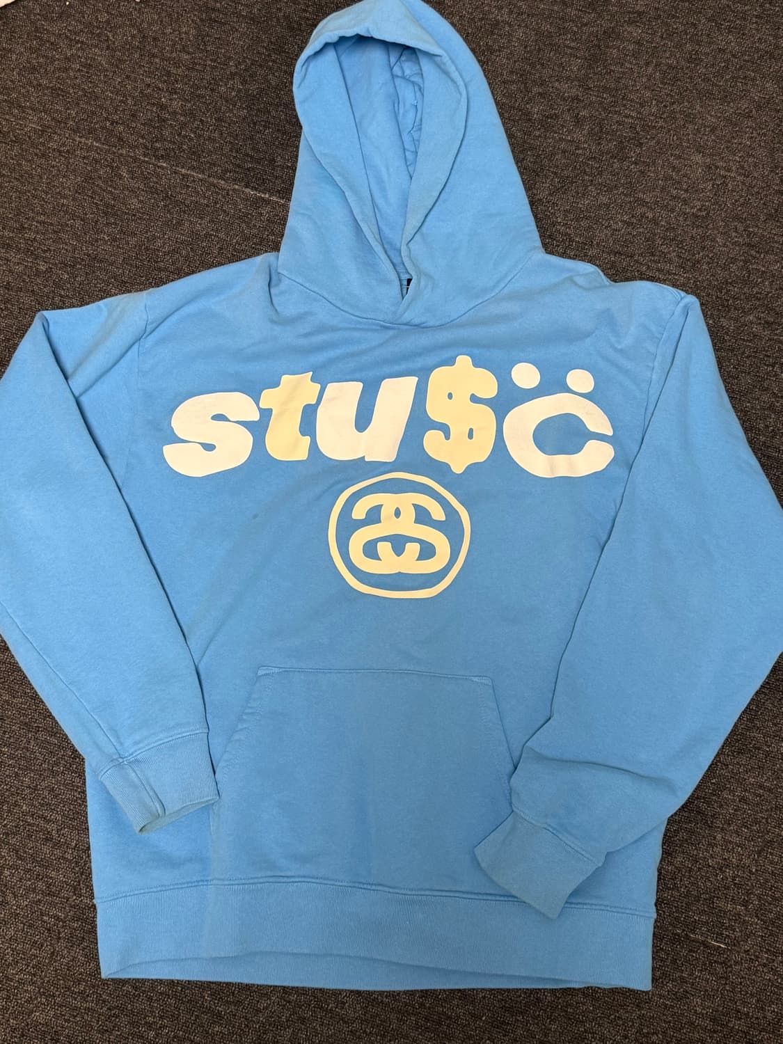 [XL] 스투시 x CPFM 8볼 피그먼트 다이드 후드 블루 상품이미지1