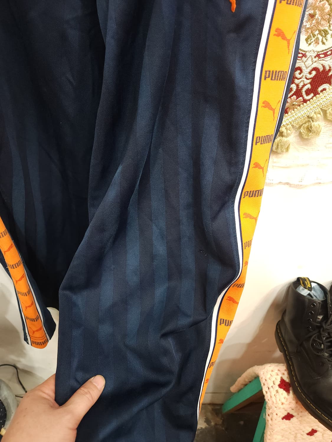 푸마 사이드라인 트레이닝 팬츠 일본판 네이비/오렌지

 상품이미지6