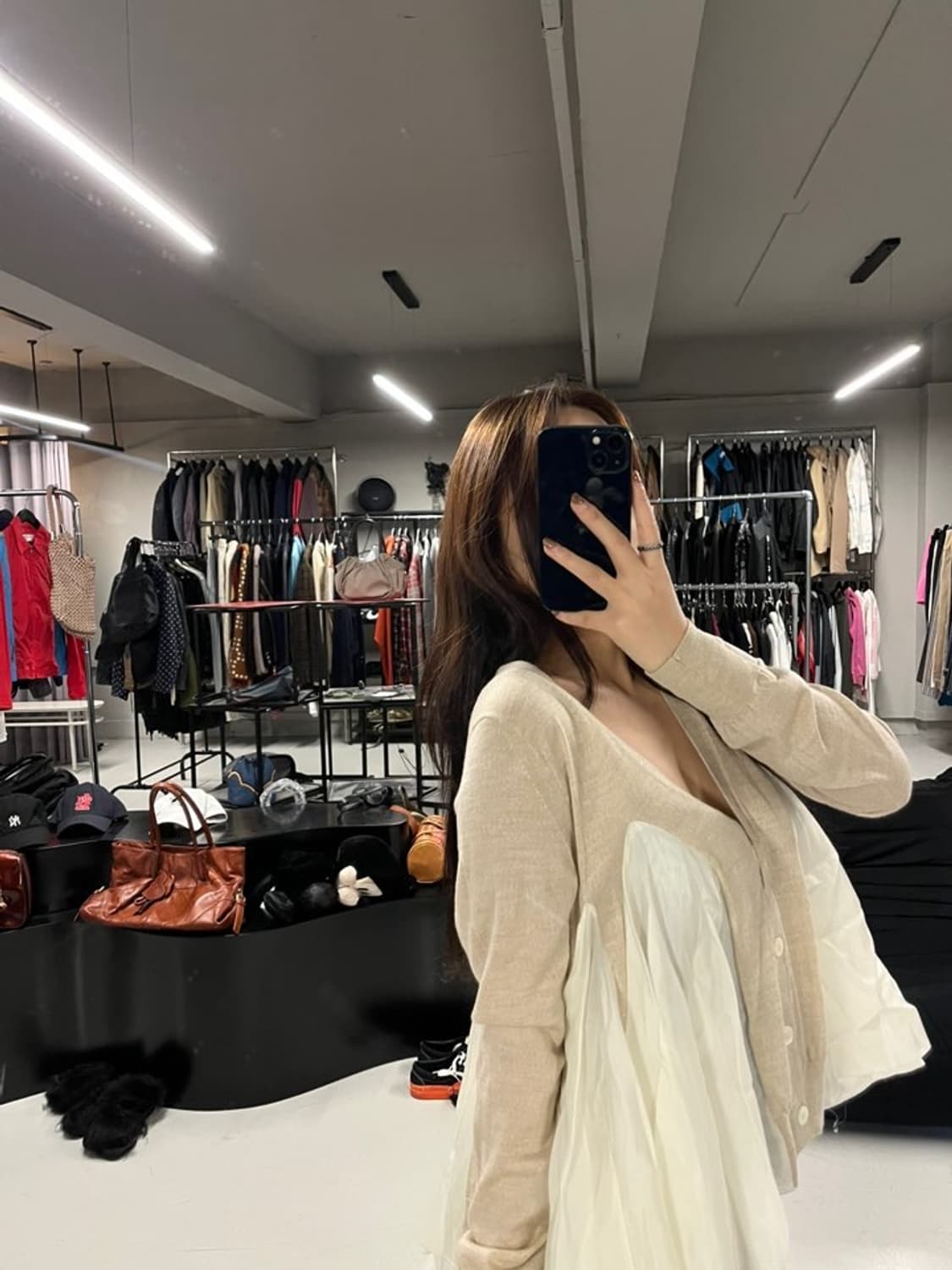 SACAI LUCK flare cardigan beige  상품이미지1