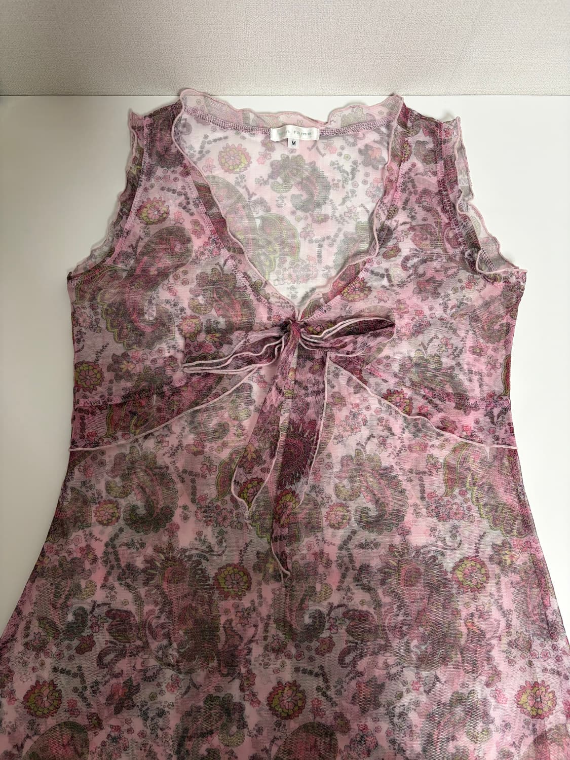 빈티지 페이즐리 리본 슬리브리스 나시 상품이미지2