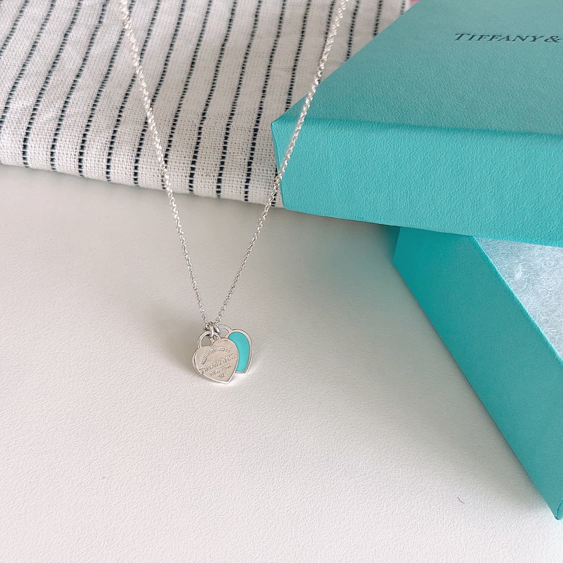 티파니 앤코 더블하트 목걸이  상품이미지5