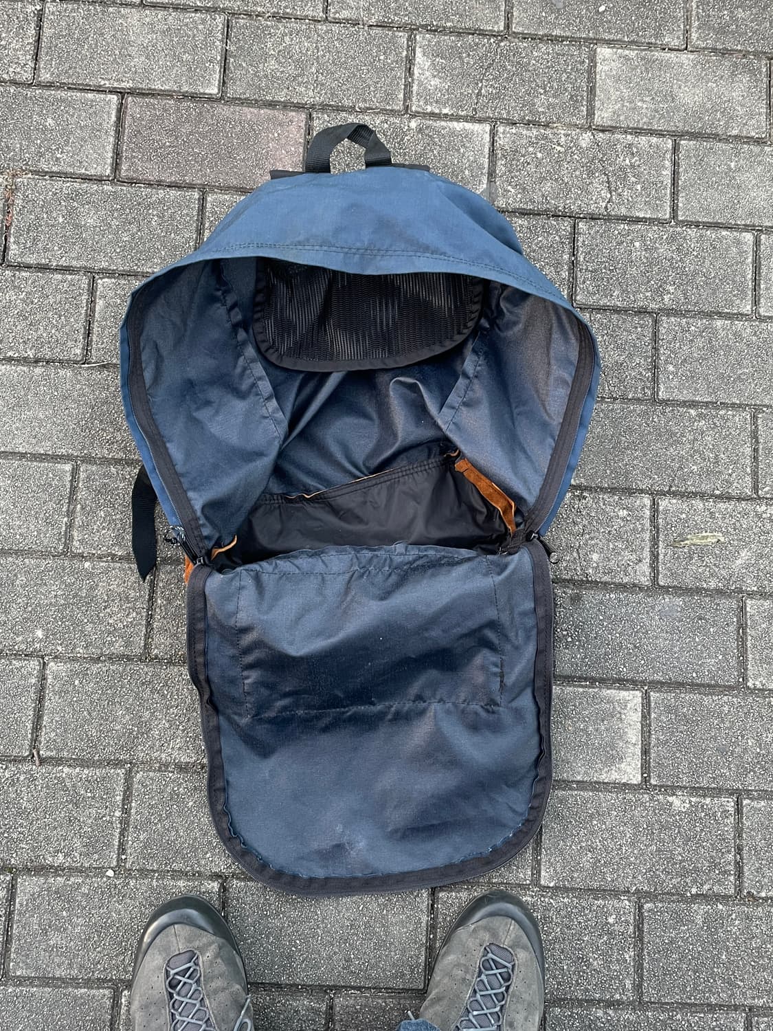 90s Eastpak Leater Bottom Navy Backapack 상품이미지6