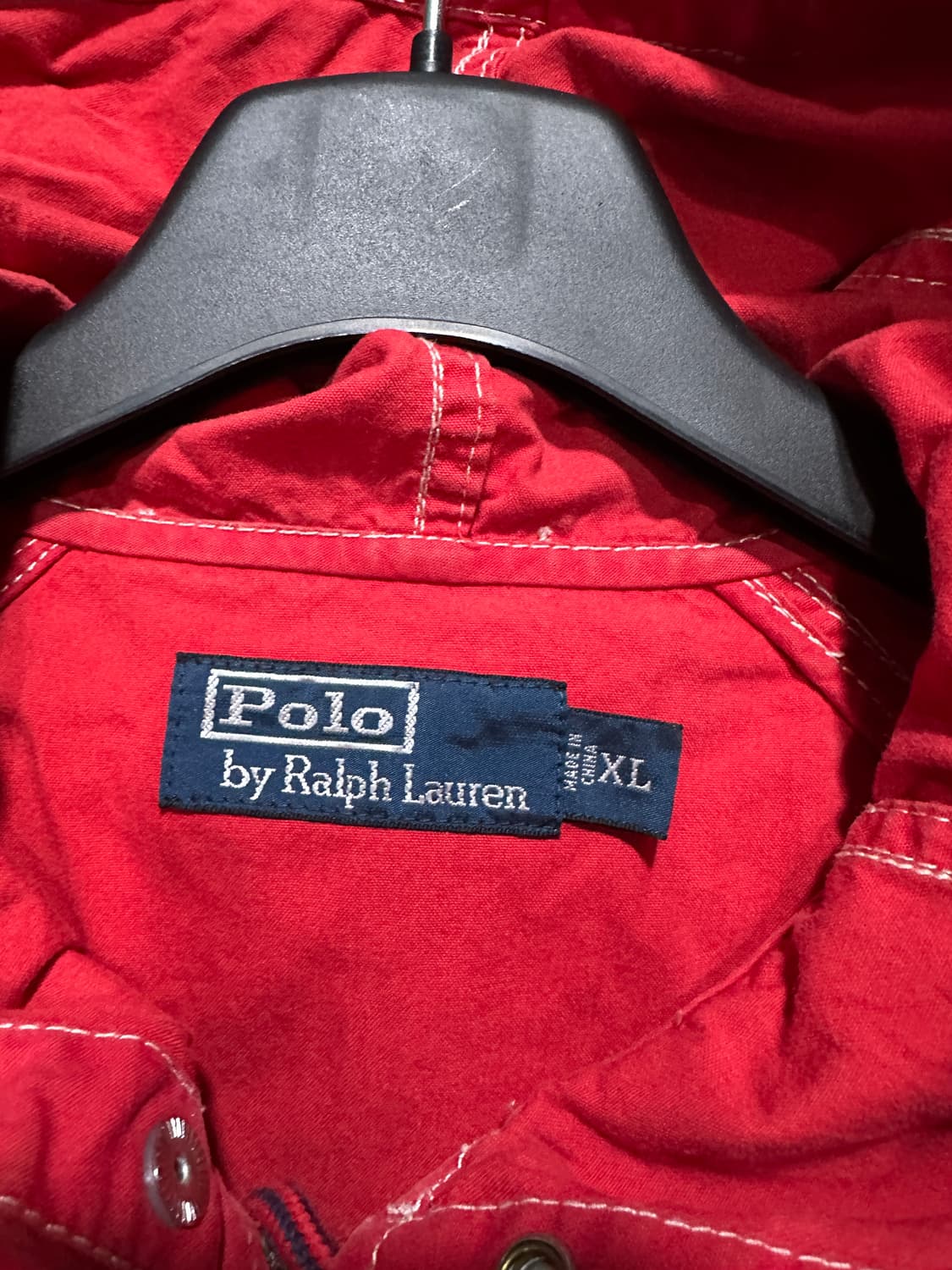 폴로 빅로고 후드자켓 레드 XL 상품이미지3