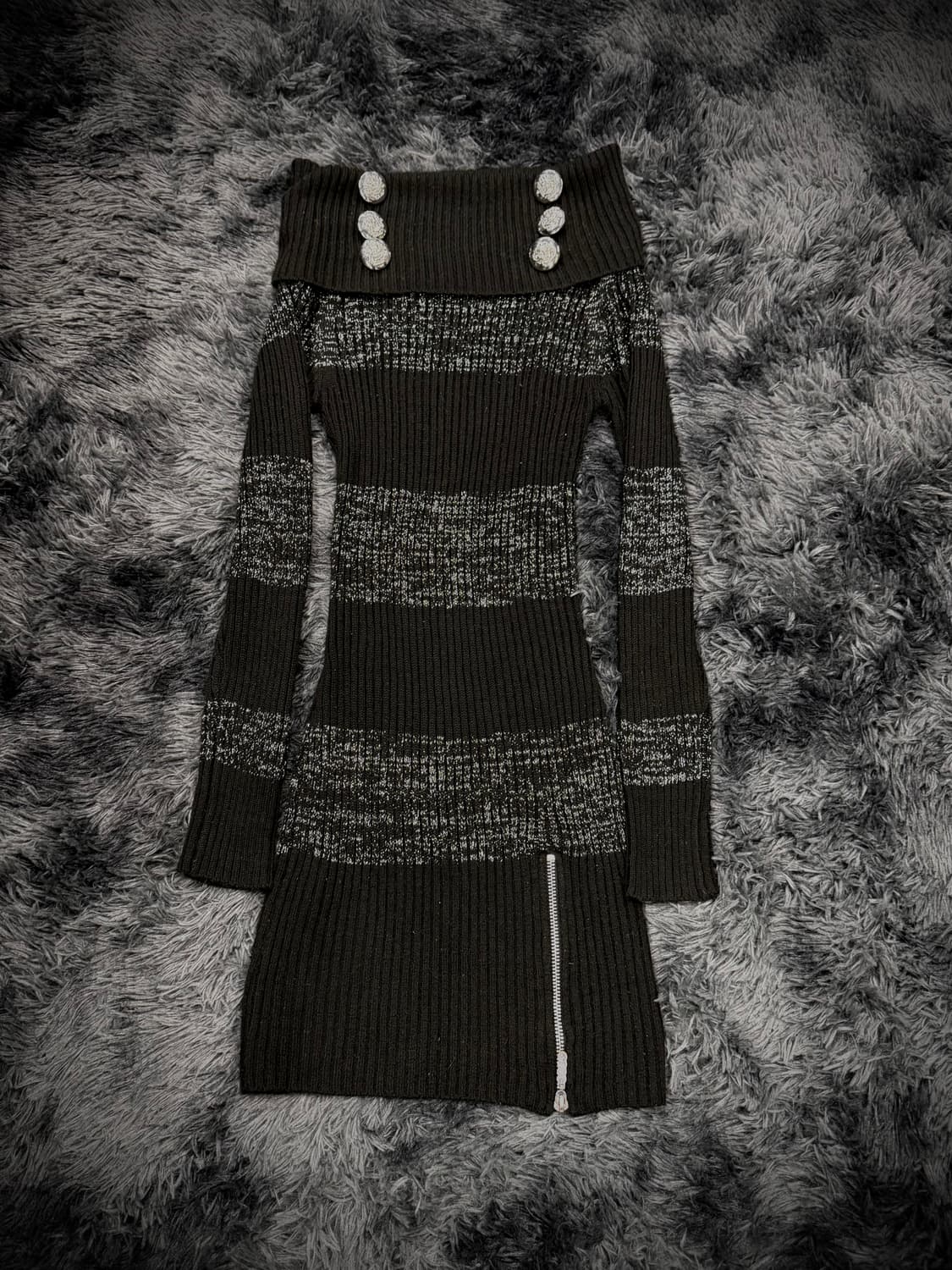 Dig Deep 갸루 스트라이프 오프숄더 원피스 상품이미지1