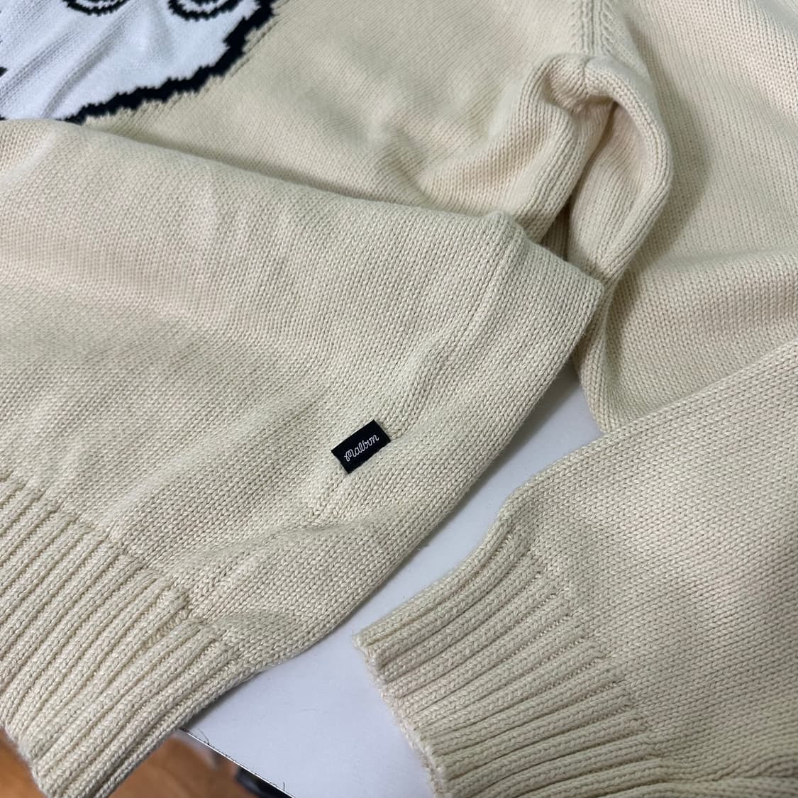 M 100 말본골프 아이보리 루즈핏 라운드면니트 상품이미지2