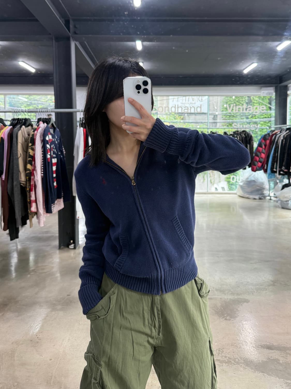 폴로 세일러 넥 니트 집업 상품이미지2