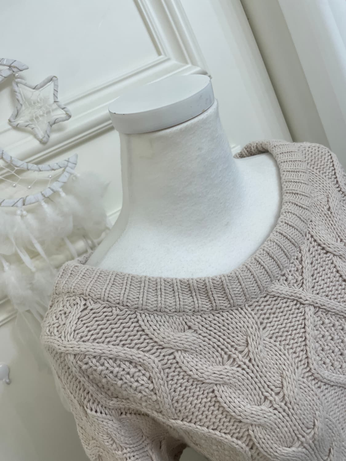 pink ivory twist back bow crop sweater 상품이미지7