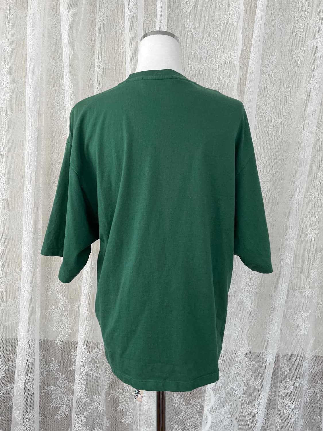 XS) MSGM 오버핏 반팔 티셔츠 그린 상품이미지3