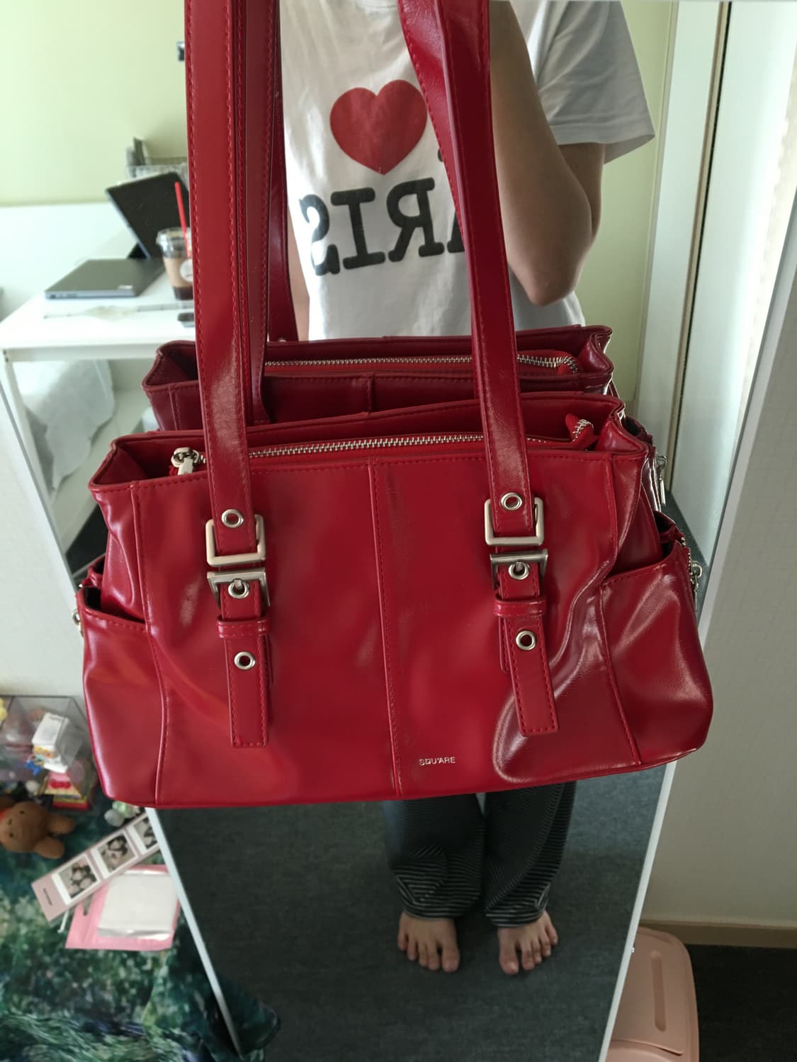 [SQUARE LINE] Red Square Shoulder Bag  상품이미지1