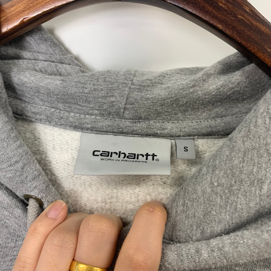 칼하트 wip 자수로고 그레이 후드티 상품이미지6