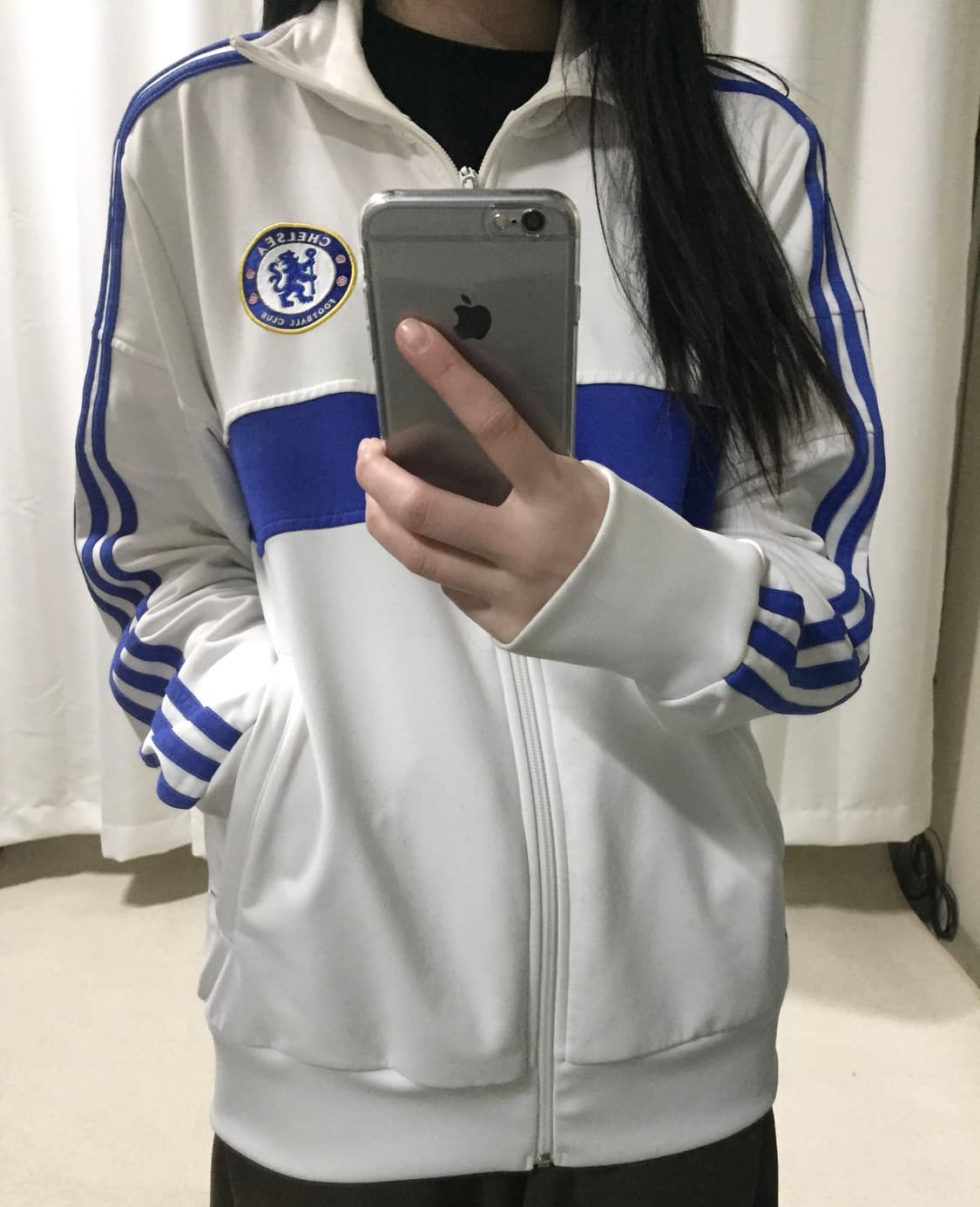 아디다스 첼시 화이트 블루 흰파 져지 트랙탑 상품이미지1