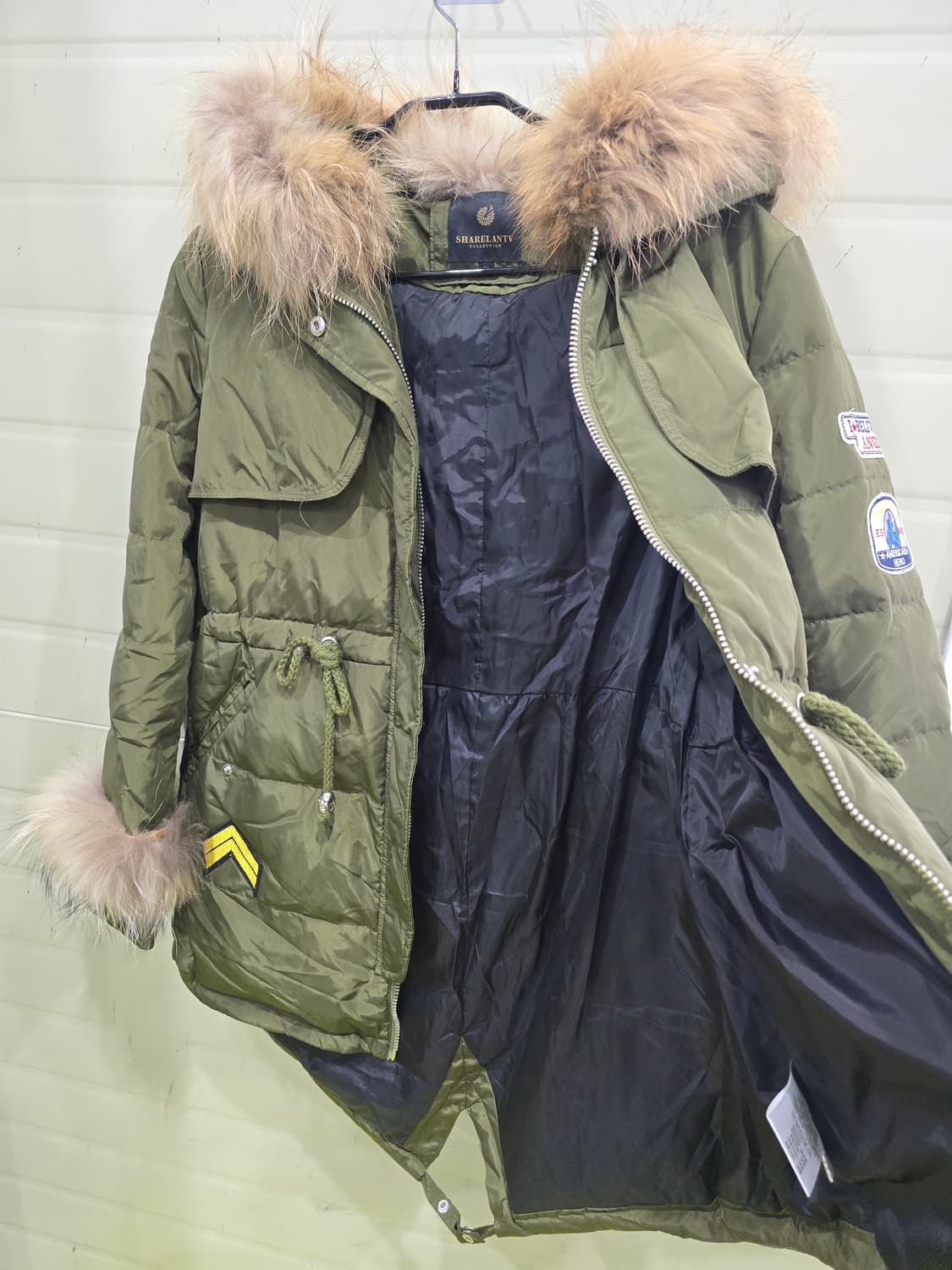 SHARELANTV 카키 라쿤털 패딩 40 상품이미지7