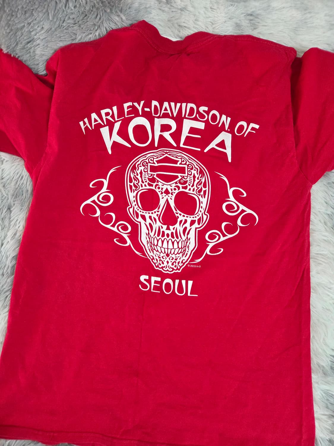 할리데이비슨 한국 서울 레드 반팔 티셔츠 상품이미지2