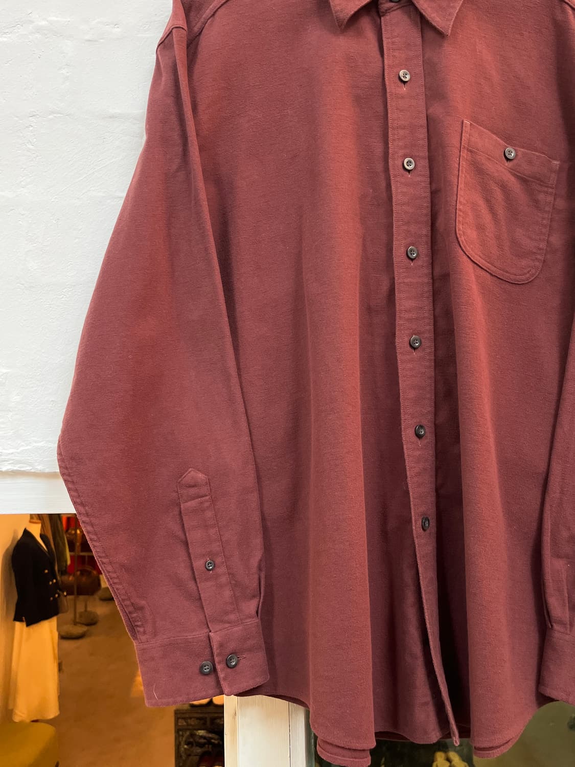 L.L.Bean 버건디 헤비코튼 셔츠 L 상품이미지4