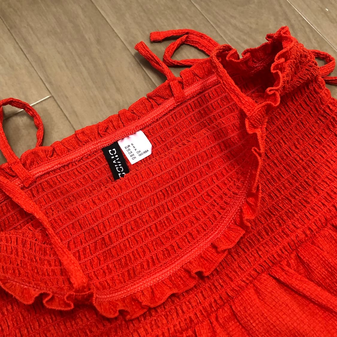 h&m 에이치앤엠 타이 스트랩 스모킹 디테일 원피스 (새상품) 상품이미지3