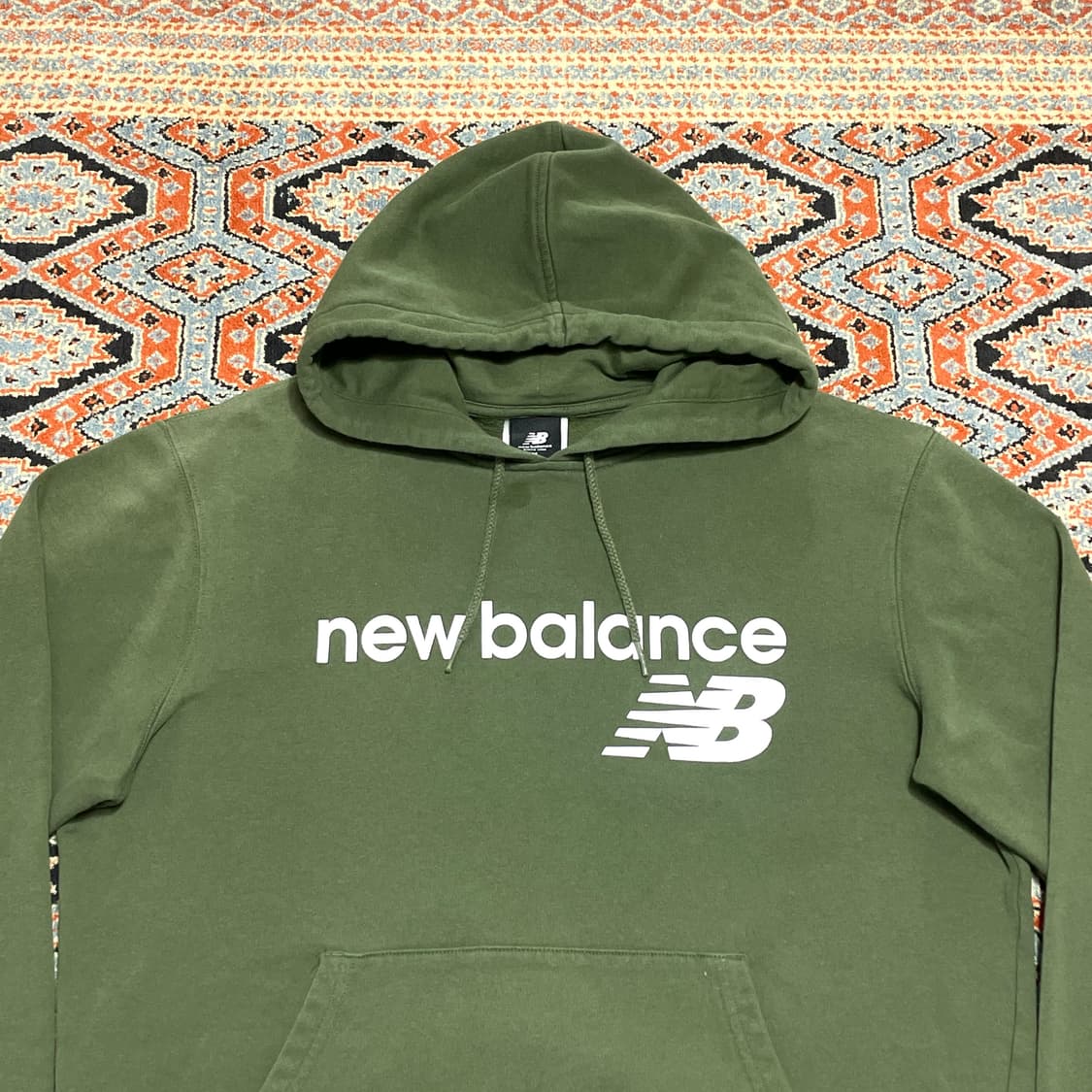 뉴발란스 스펠로고 카키 기모 후드티셔츠 남성M 상품이미지2