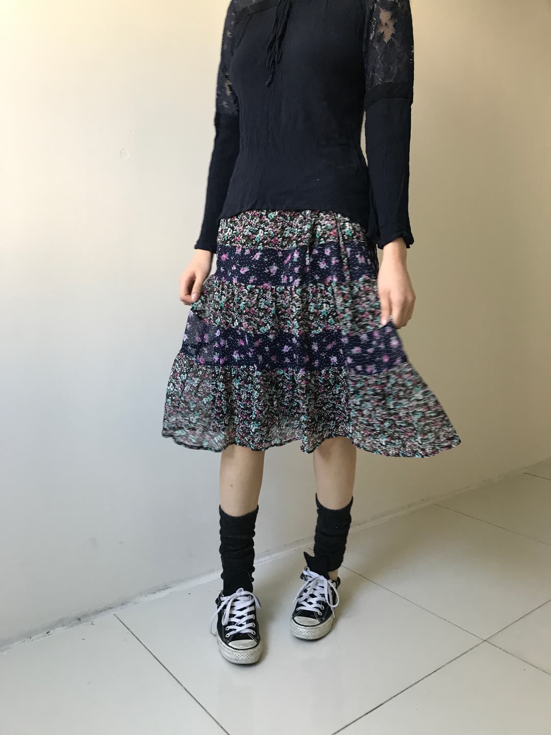 Floral midi skirt 상품이미지1