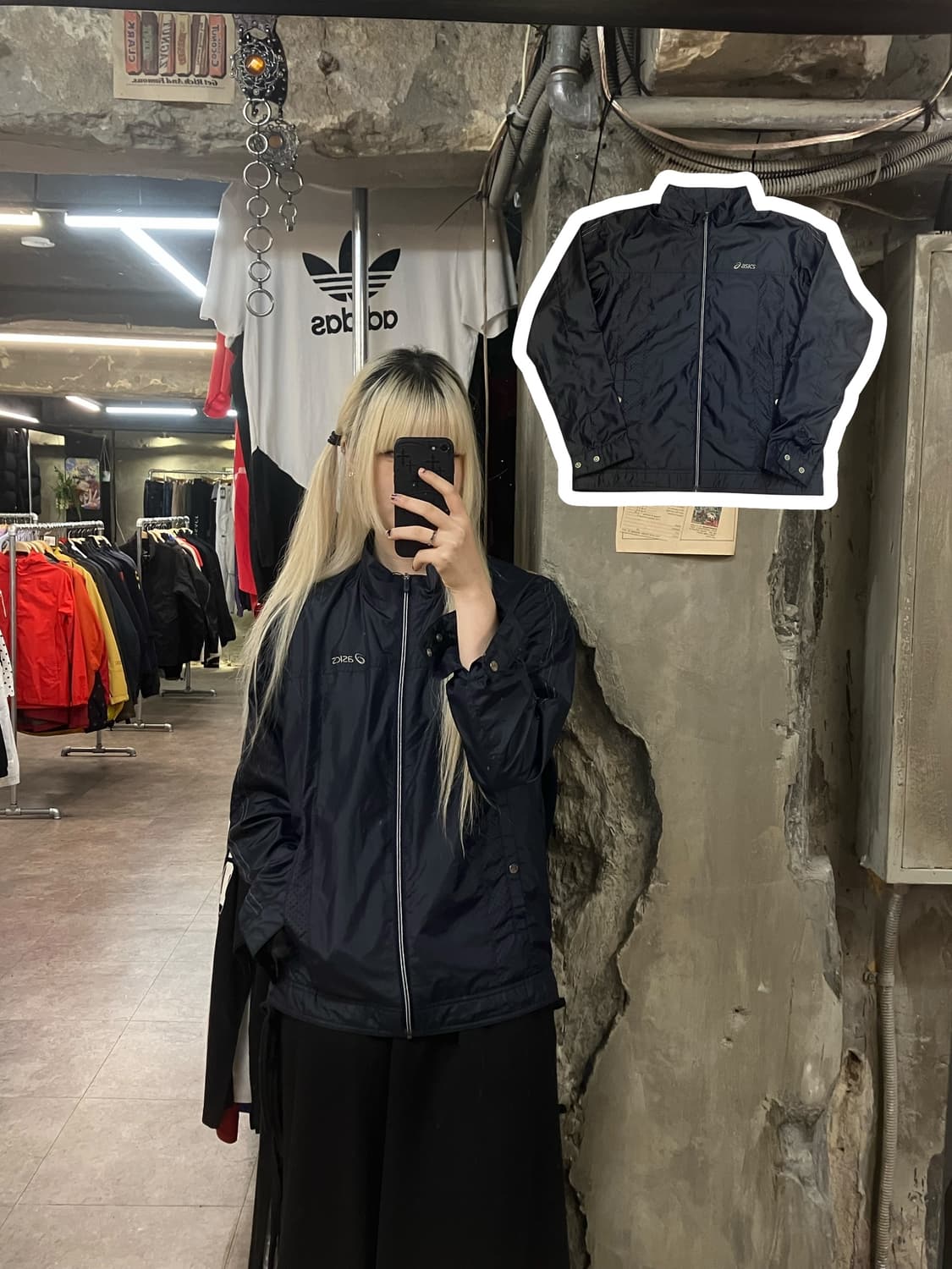 아식스 바람막이 네이비 95 #csz2123 상품이미지1