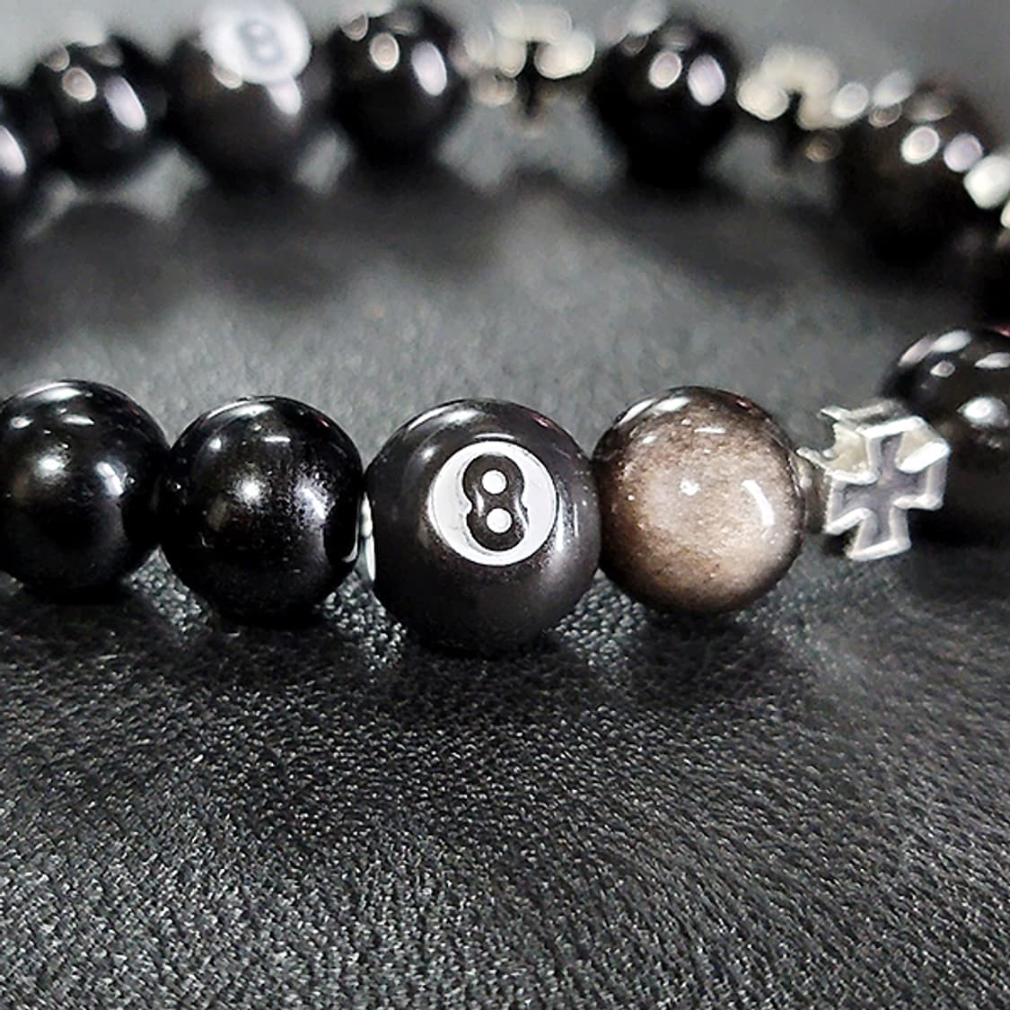 Omen8 옵시디언 10mm 남자 빈티지 원석 팔찌 상품이미지2