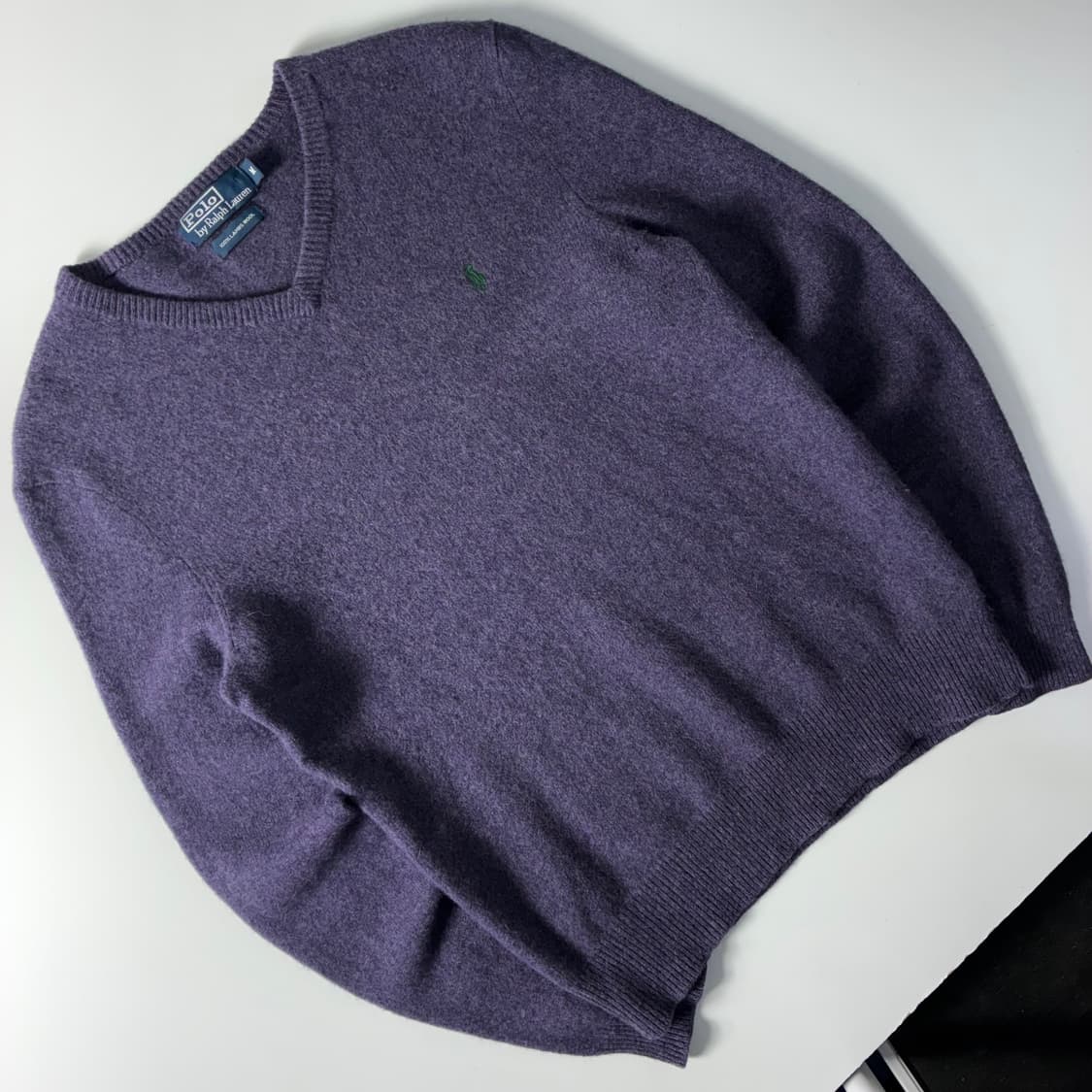 Polo  폴로 랄프로렌 자수 램스울 퍼플 브이넥 니트  상품이미지2