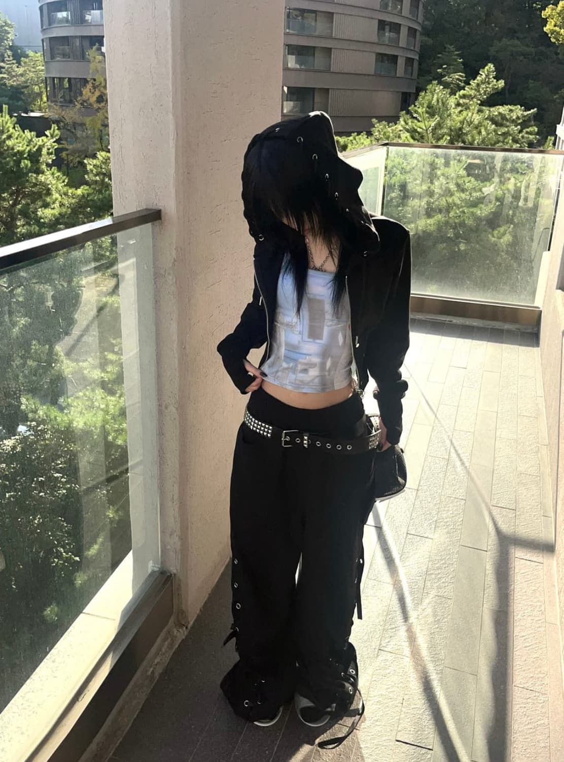 black studded belt 스터드 벨트 상품이미지1