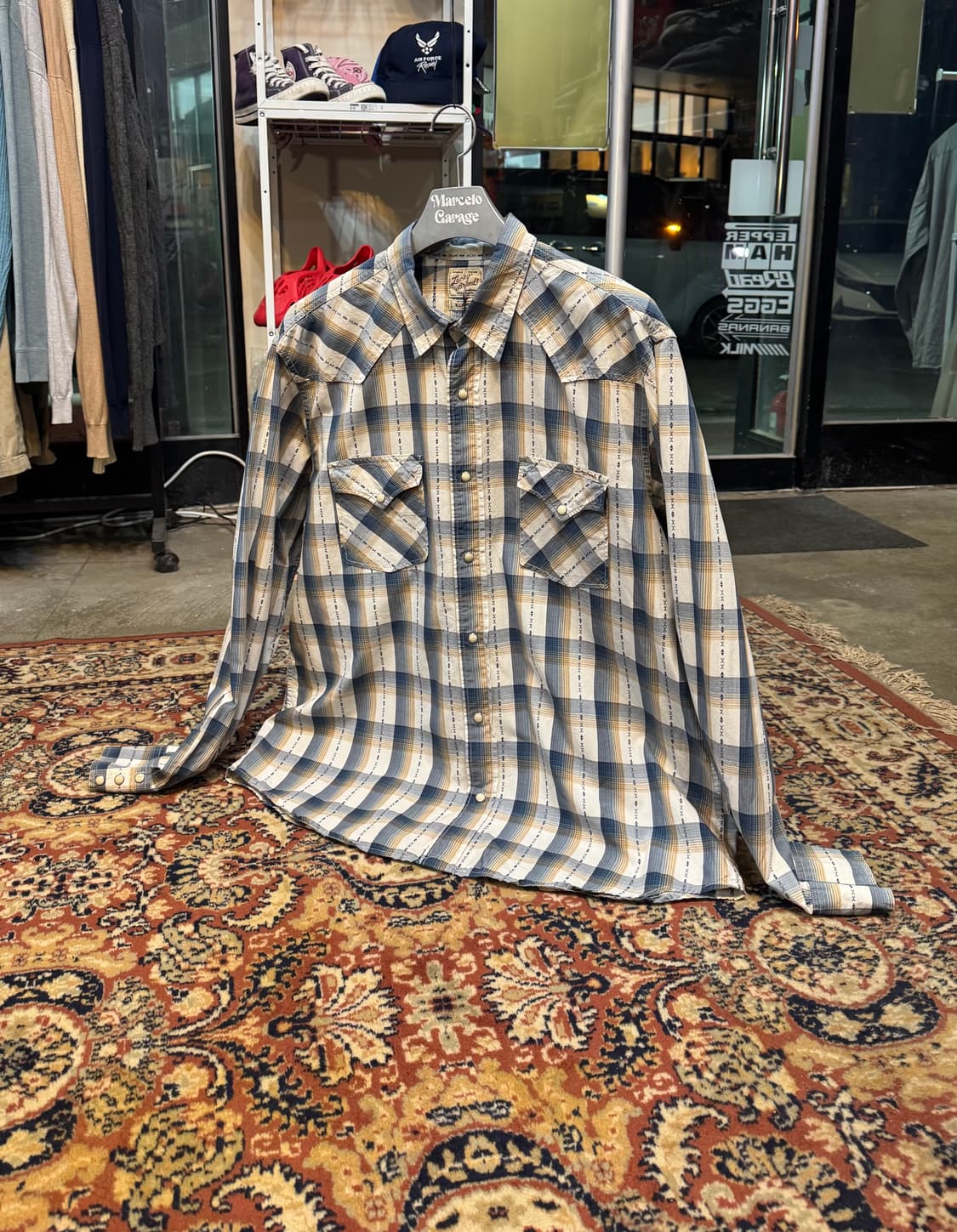 빈티지 웨스턴 체크 플란넬 셔츠 XL (600) 상품이미지1