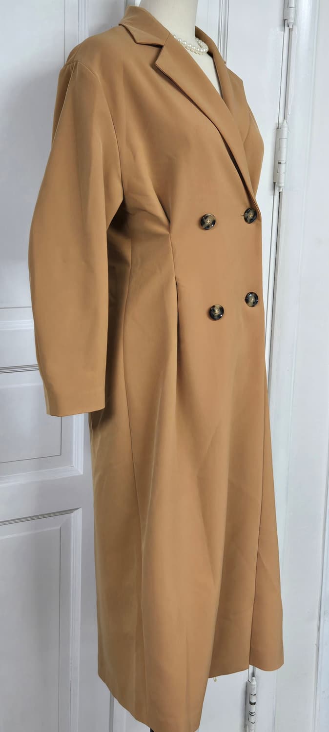 모한 카멜 더블 롱코트 상품이미지3