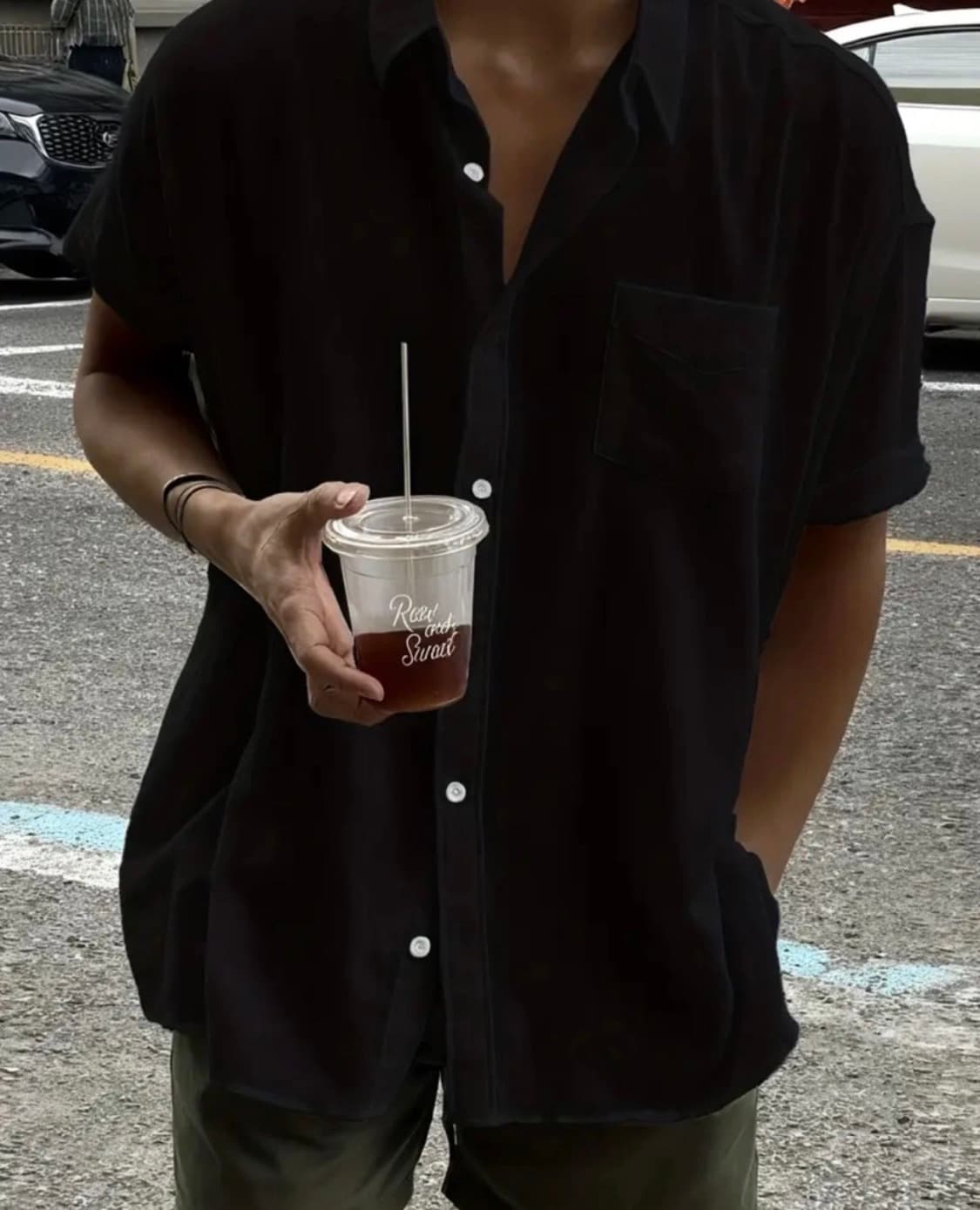 [새상품] 오버핏 반팔 셔츠 남방 상품이미지1