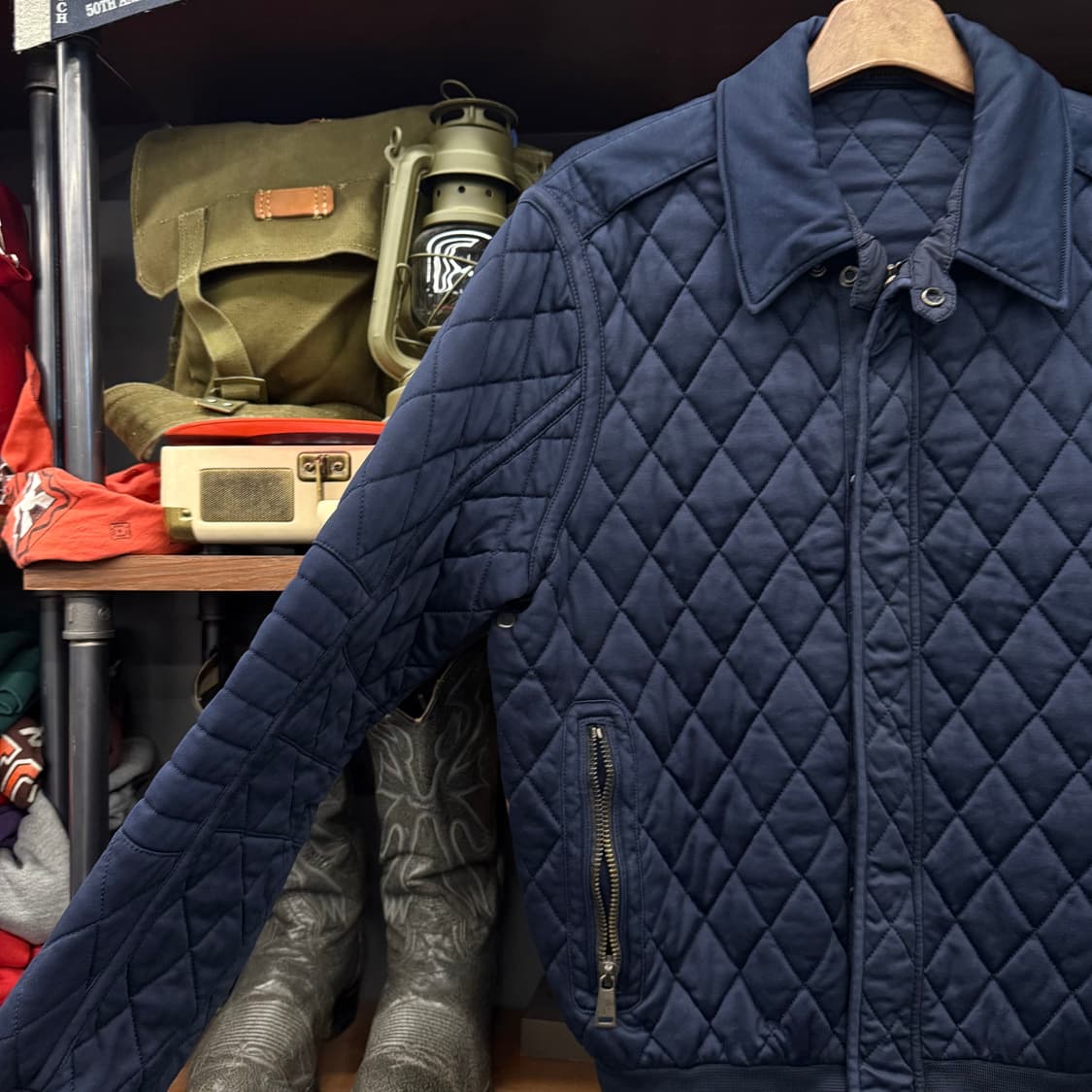 폴로 랄프로렌 신형 모델 투 웨이 집업 다이아몬드 퀼팅 봄버 자켓 퀄팅 상품이미지3