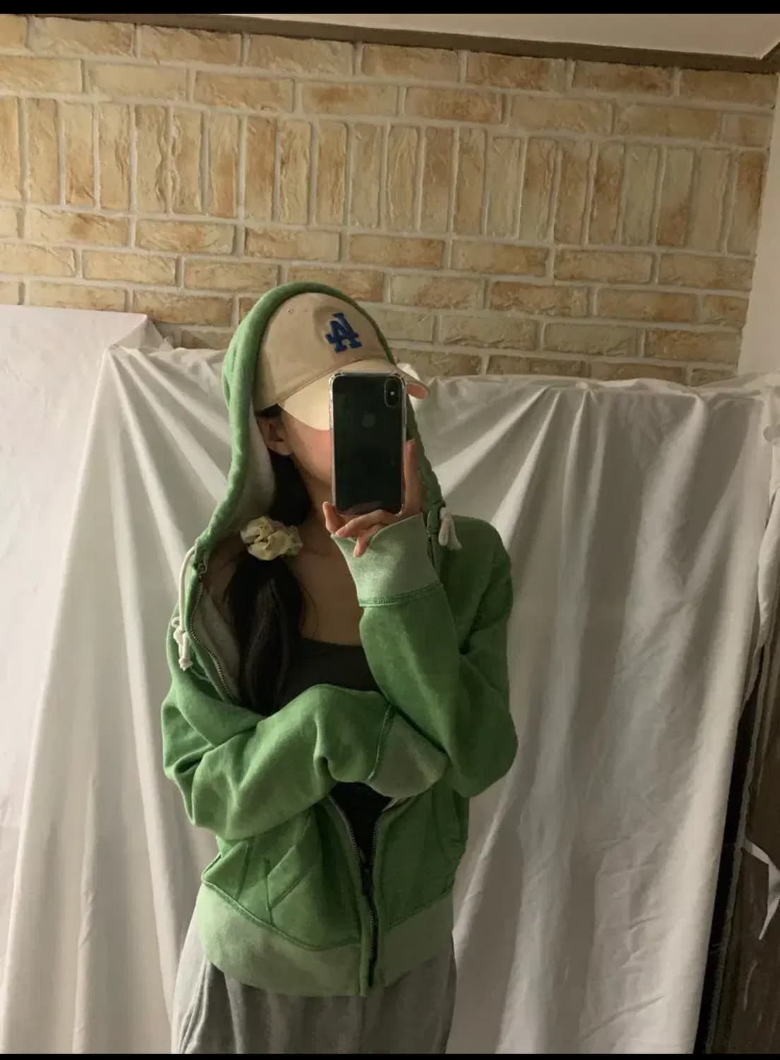 아베크롬비 후드집업,S,연두 상품이미지4