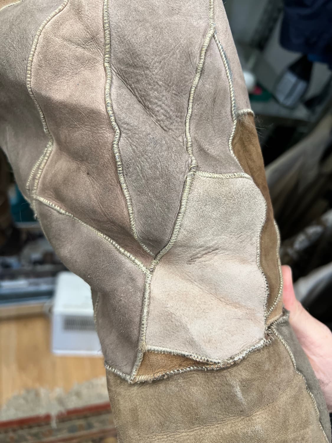 Vintage Patchwork Shearling Coat 상품이미지5