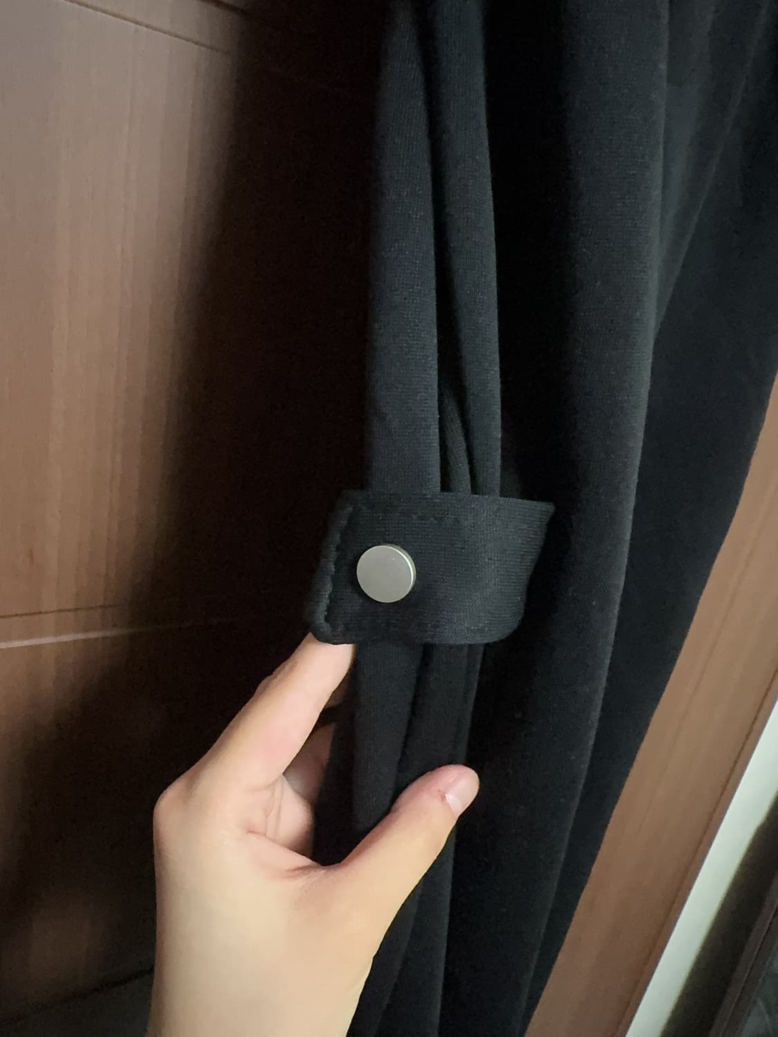 스트릿 펑크 블랙 사이드버튼 핀턱 와이드 조거팬츠 상품이미지3