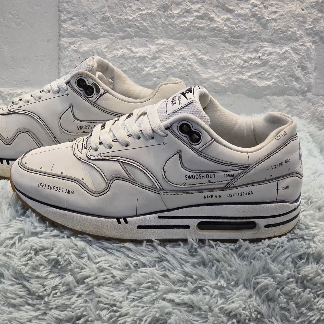 7q-23:나이키 에어맥스 1 스케치 투 셀프 화이트 (23cm)-희귀템 상품이미지2