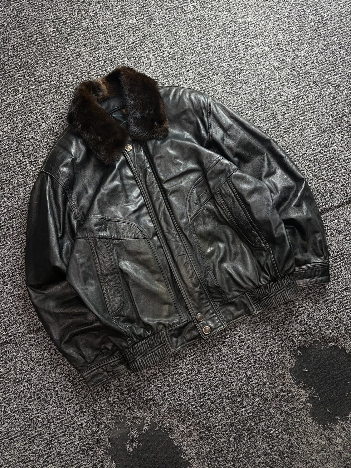 빈티지 아카이브 무스탕 레더 봄버 자켓 4115 상품이미지1