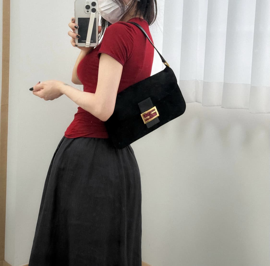 FEND Suede Baguette Shoulder Bag 상품이미지2