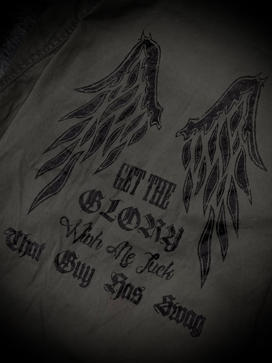 Dig Deep -black label- 날개 그래픽 밀리터리 셔츠 상품이미지6