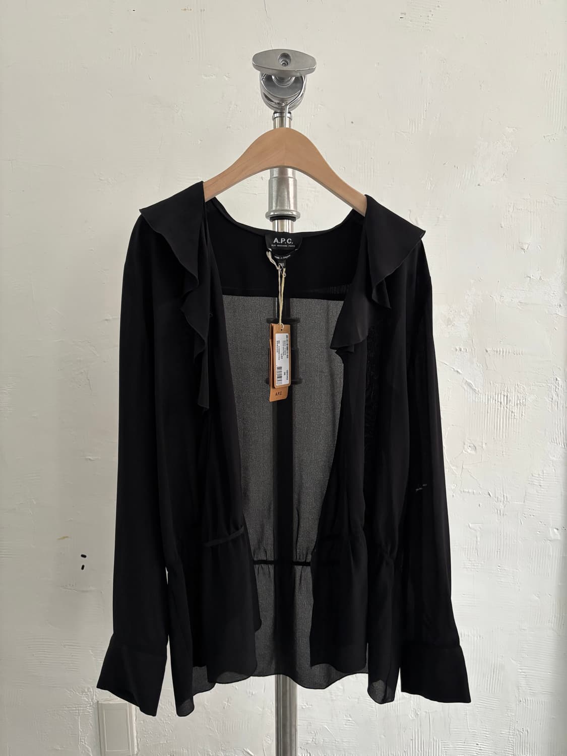 A.P.C. 아페쎄 실크 블랙 프릴 블라우스 셔츠 상품이미지6