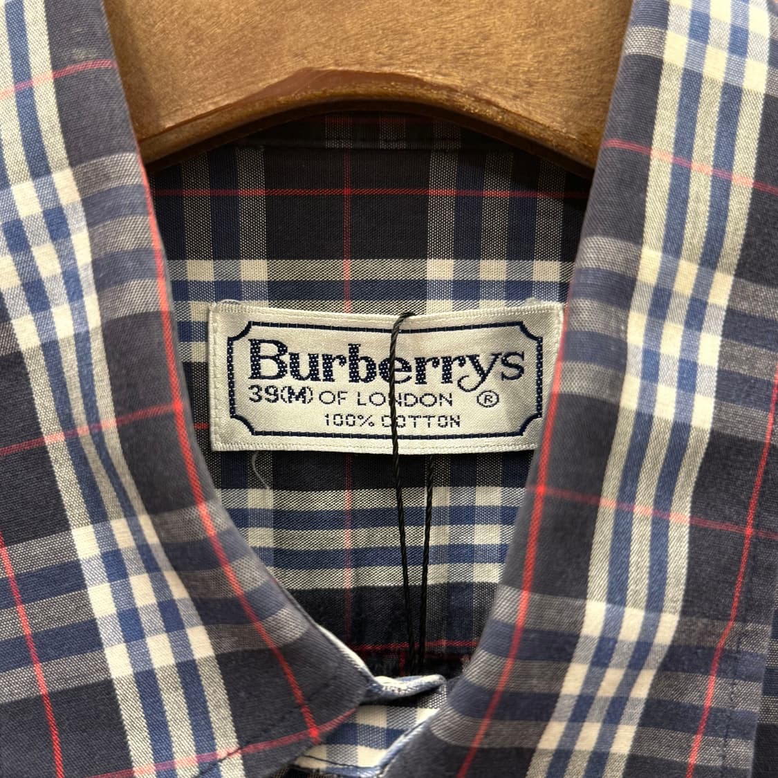 버버리 런던 클래식 노바 체크 반팔 셔츠 자수 로고 코튼 네이비 상품이미지7