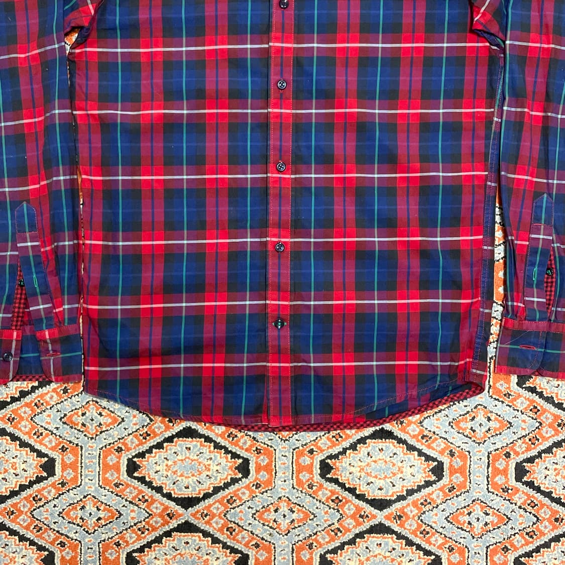 타미힐피거 레드 타탄체크 셔츠 남방 남성XS 상품이미지3