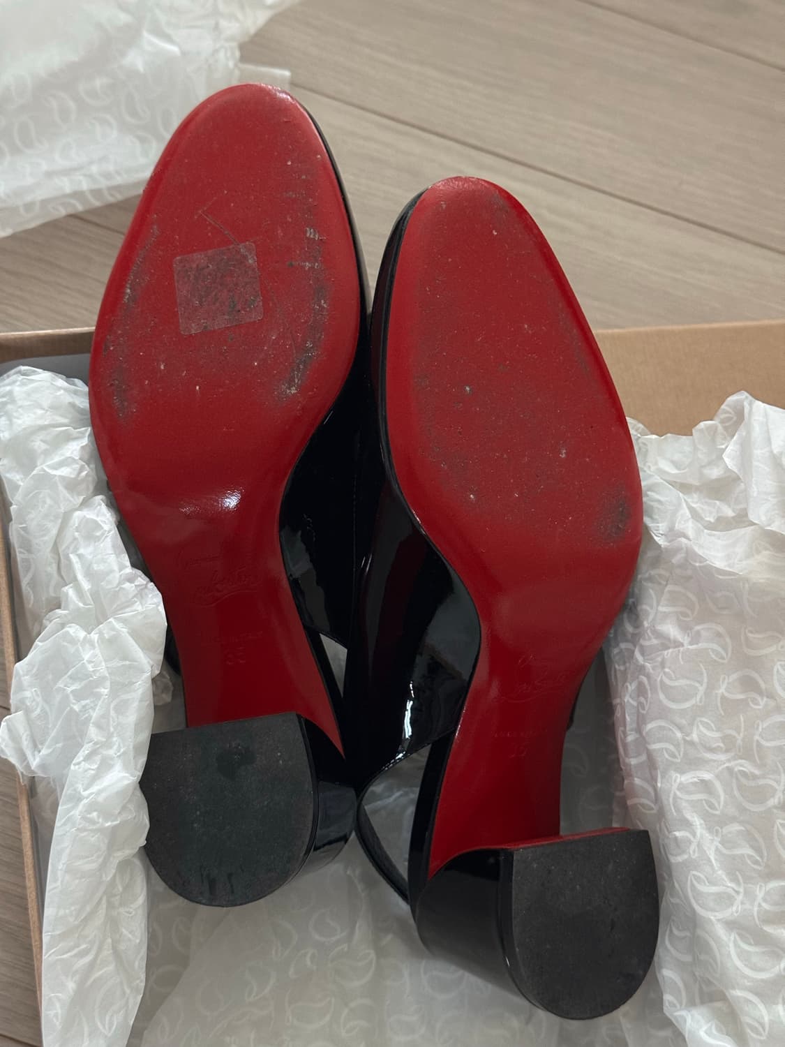 크리스찬 루부탱 So Jane 55 페이턴트 레더 슬링백 펌프스 상품이미지4