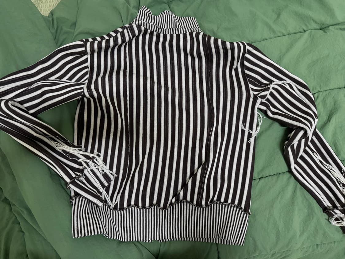 0tape 스트라이프 집업 니트 / 브라운 (M) 상품이미지4