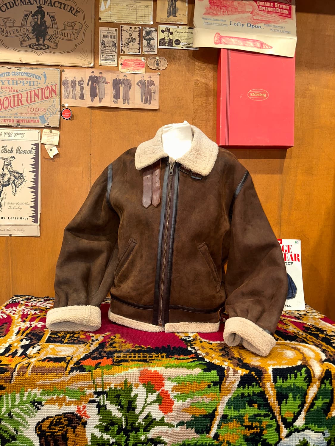 ( XL-2XL ) B3무스탕 레더자켓 양가죽무스탕 워크웨어 아메카지 상품이미지1