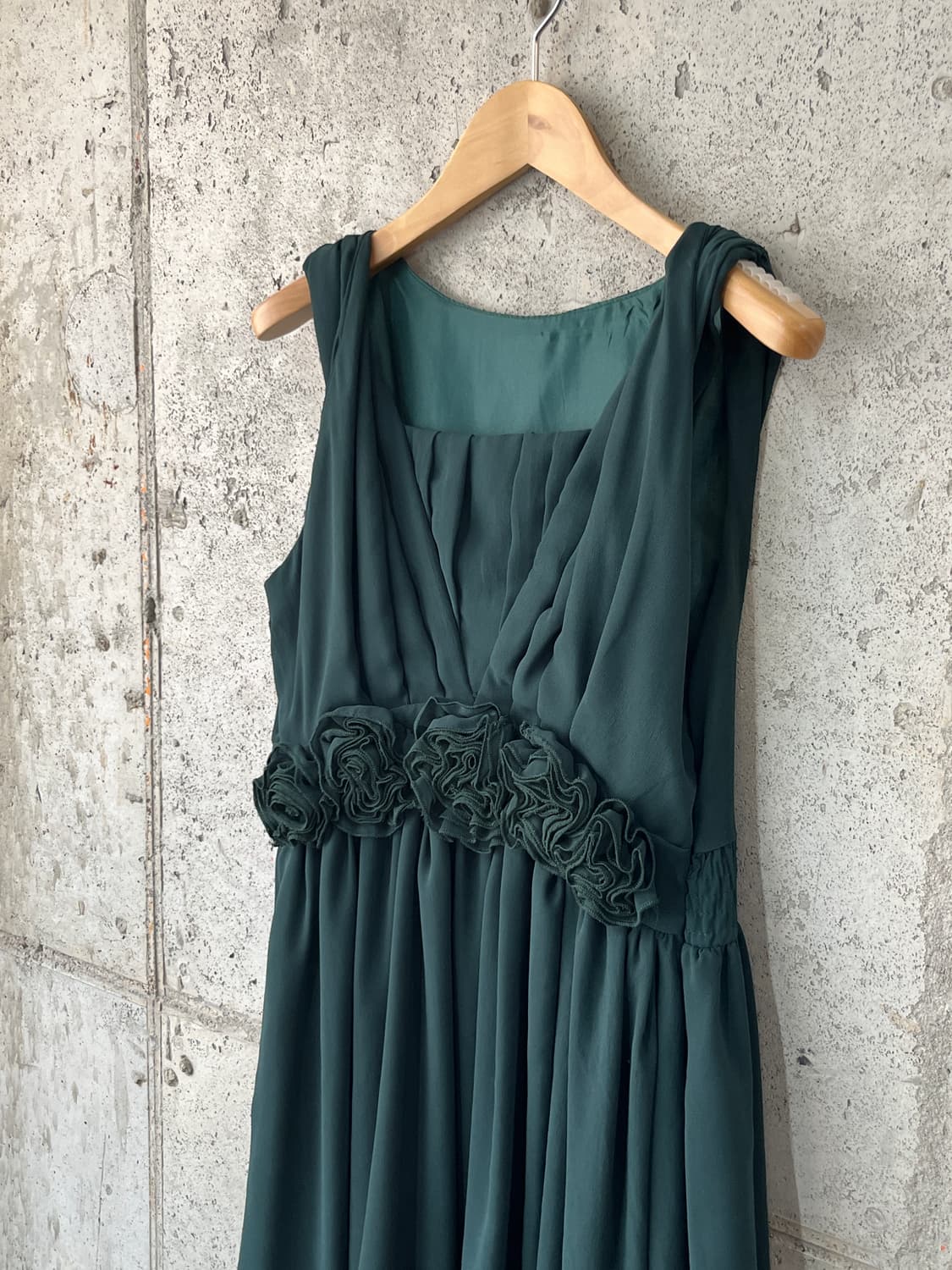 Ichioku 로즈 쉬폰 드레스 그린 상품이미지1