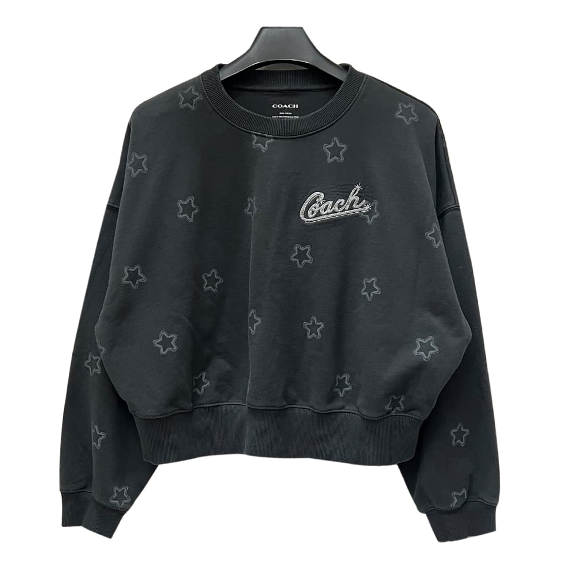 COACH 코치 스타 프린트 자수 로고 크루넥 크롭 맨투맨 S 상품이미지1