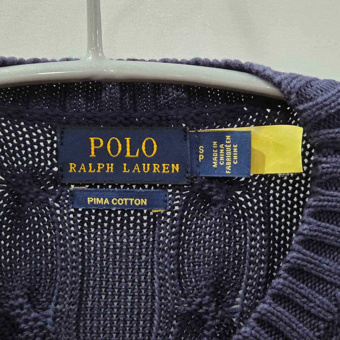 폴로랄프로렌 우먼 케이블 반팔니트 네이비 S 상품이미지3