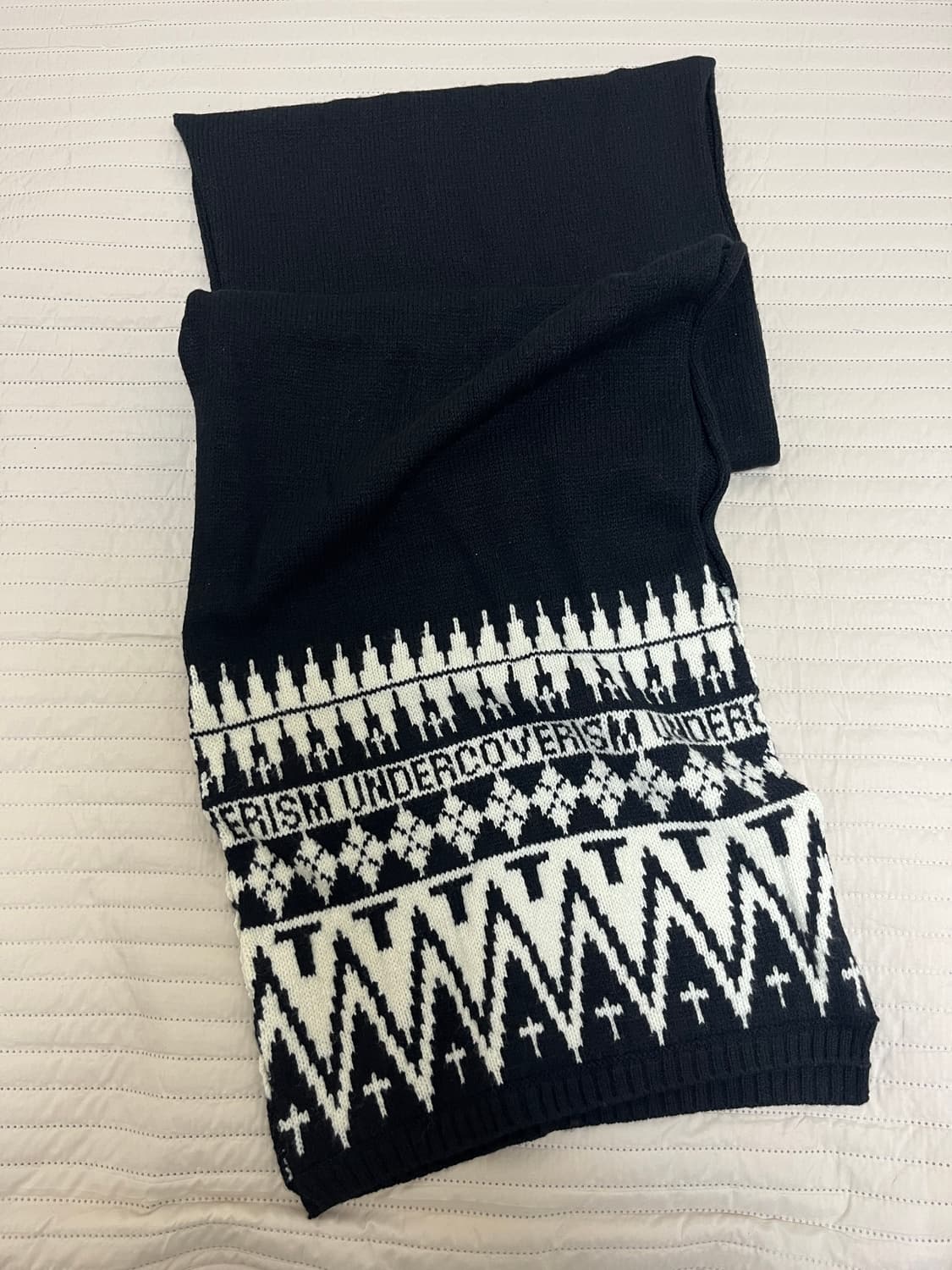 언더커버 롱 자카드 니트 로고 머플러 목도리 상품이미지6