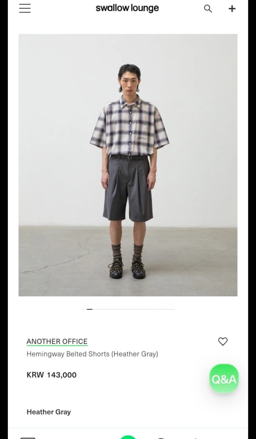 어나더 오피스 23 ss Hemingway Belted shorts (H 상품이미지1