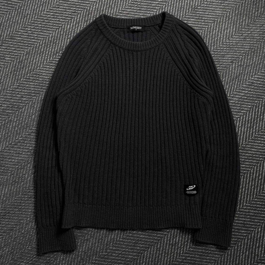 나인제트 케이블 헤비코튼 크루넥 머슬 니트y 4593 상품이미지2
