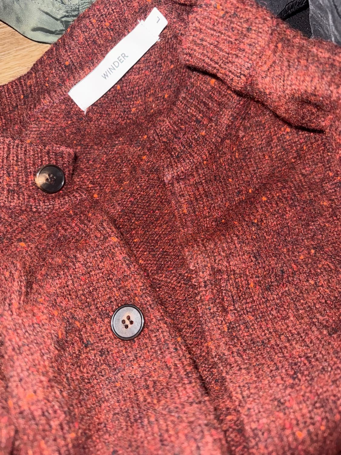 MODIFIED WOOL ROUND CARDIGAN - BRICK RED 상품이미지2